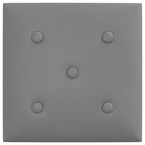 Κεφαλάρι Τοίχου 12 pcs Γκρι 30 x 30 cm Τεχνητό Δέρμα - Pakobazaar