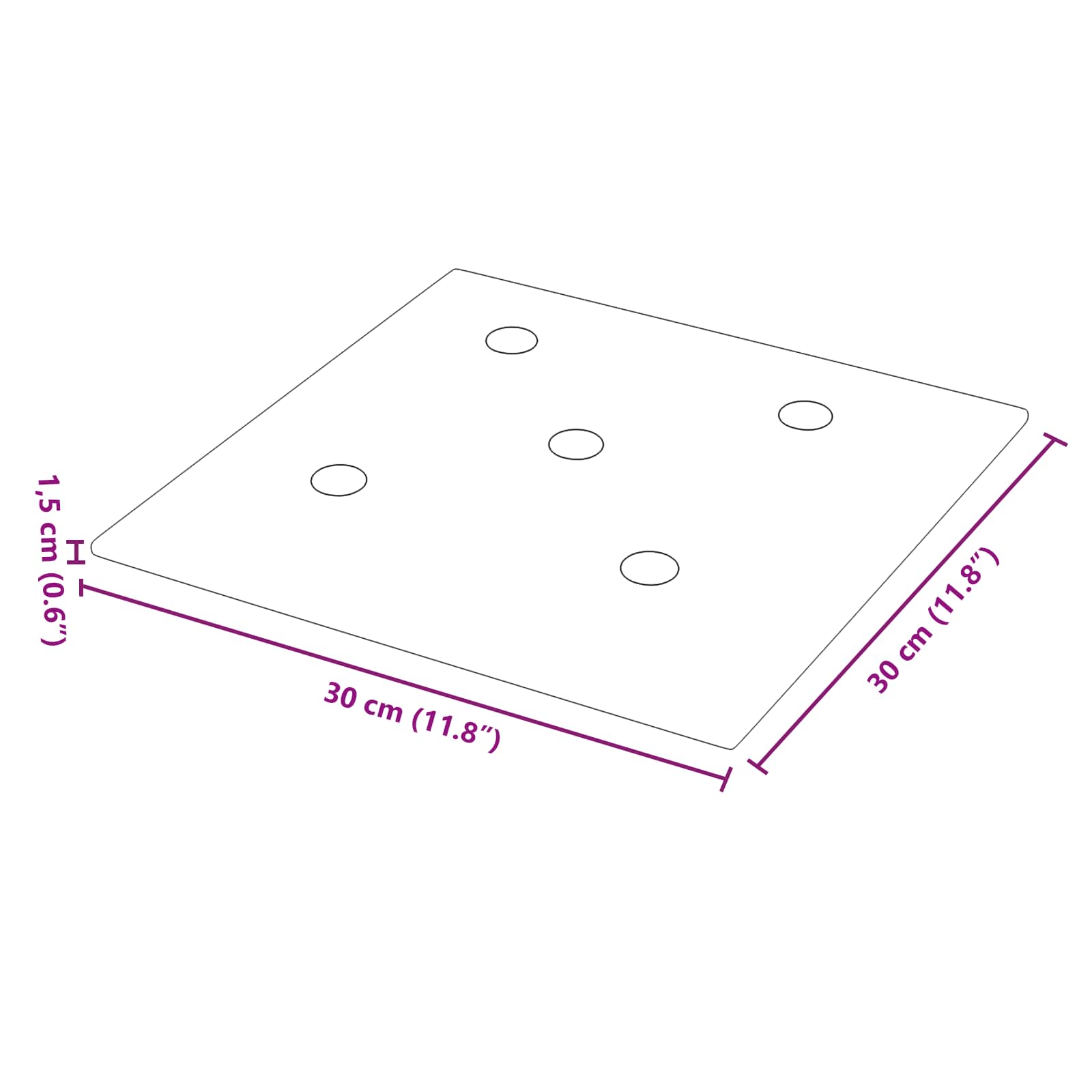 Κεφαλάρι Τοίχου 12 pcs Καπουτσίνο 30 x 30 cm Τεχνητό Δέρμα - Pakobazaar