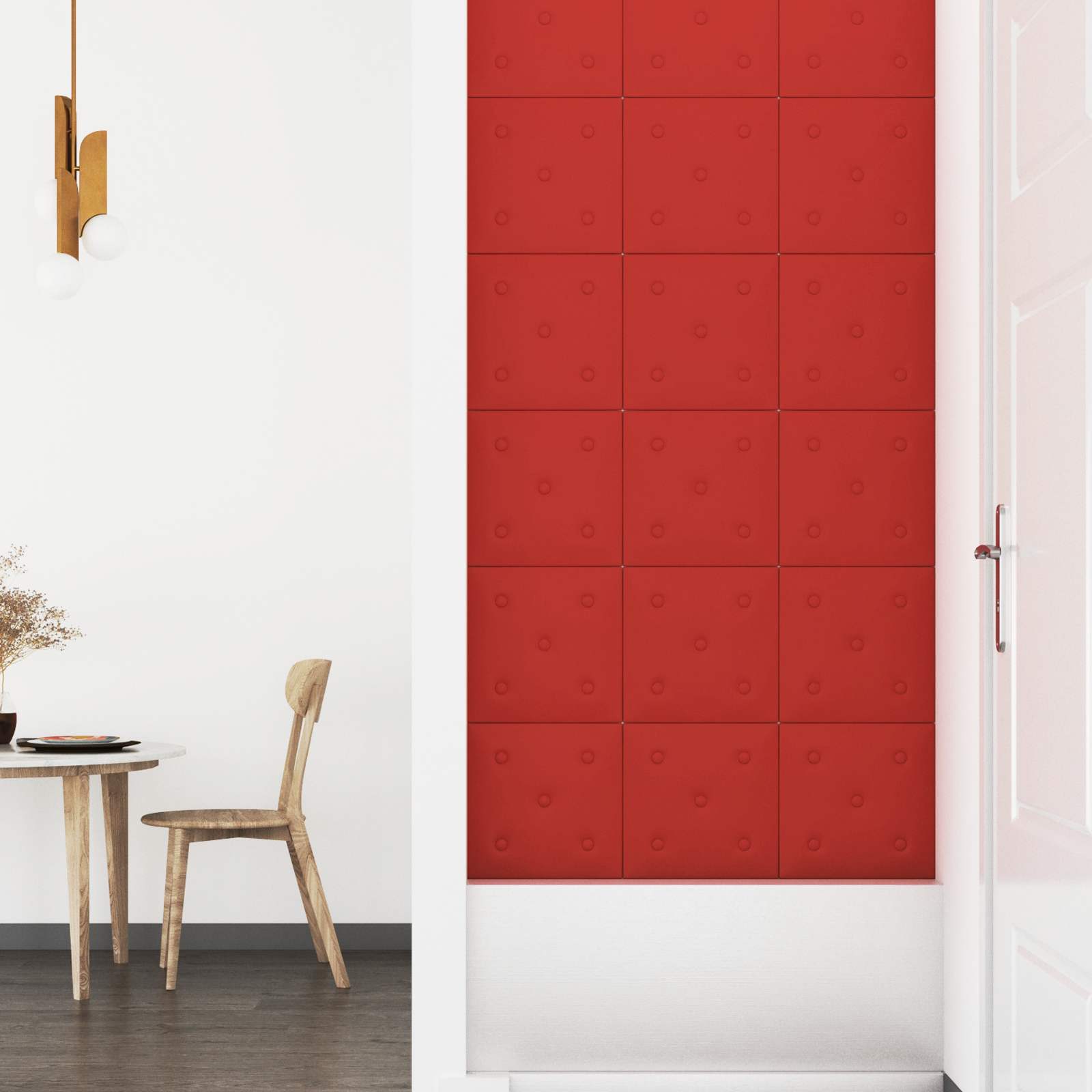 Κεφαλάρι Τοίχου 12 pcs Κόκκινο 30 x 30 cm Τεχνητό Δέρμα - Pakobazaar