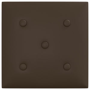 Κεφαλάρι Τοίχου 12 pcs Καφέ 30 x 30 cm Τεχνητό Δέρμα - Pakobazaar