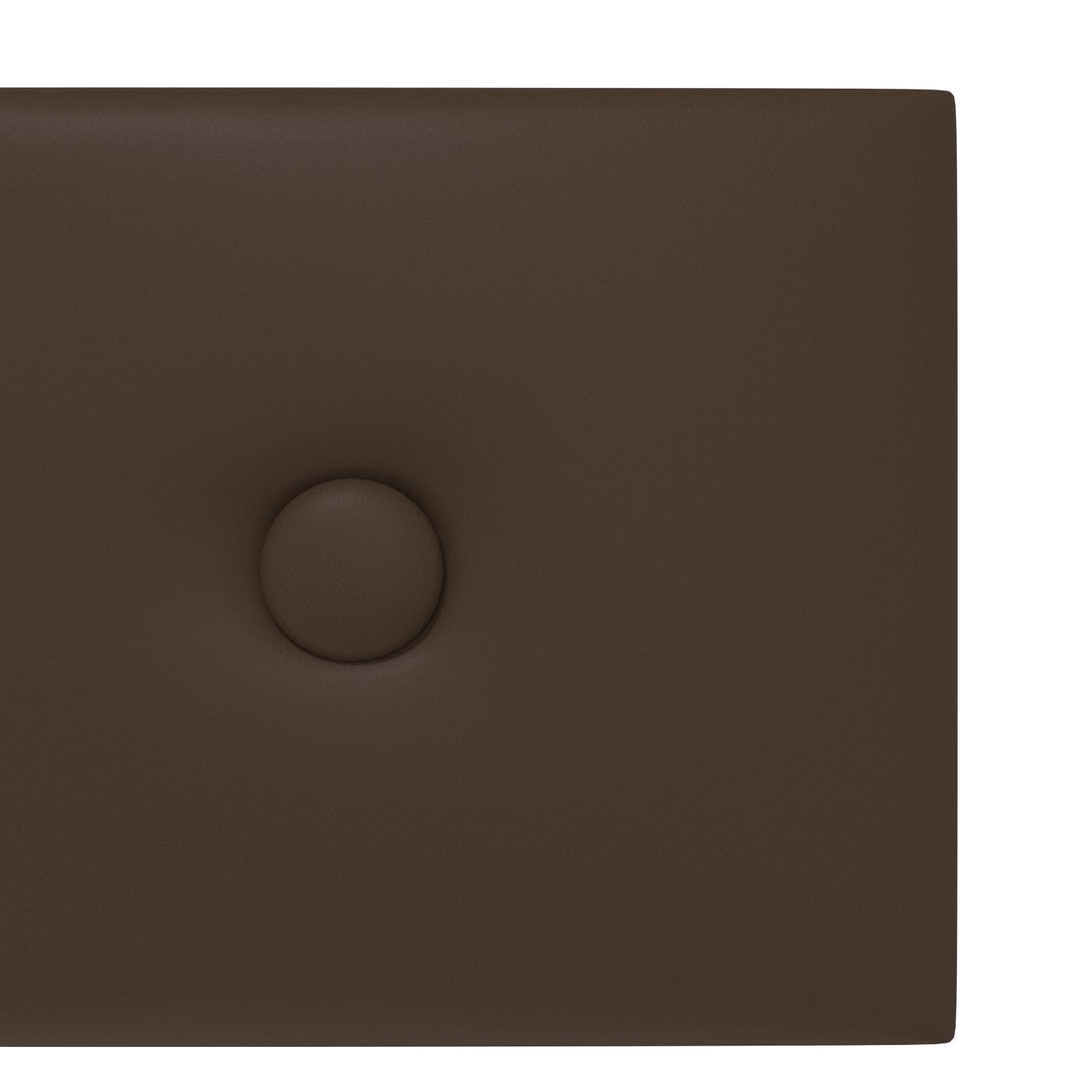 Κεφαλάρι Τοίχου 12 pcs Καφέ 60 x 15 cm Τεχνητό Δέρμα - Pakobazaar