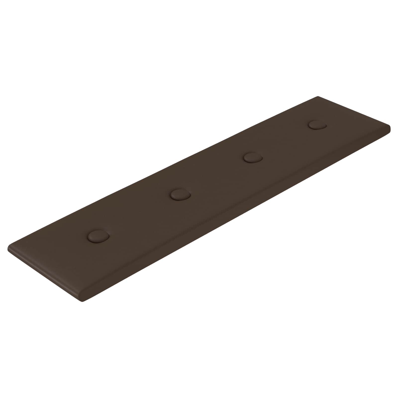 Κεφαλάρι Τοίχου 12 pcs Καφέ 60 x 15 cm Τεχνητό Δέρμα - Pakobazaar