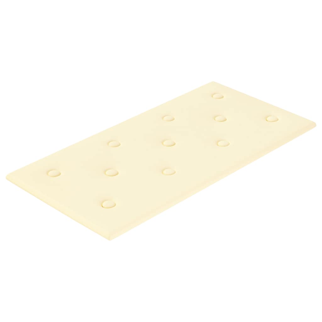 Πάνελ Τοίχου 12 τεμ. Κρεμ 60 x 30 εκ. 2,16 μ² Συνθετικό Δέρμα