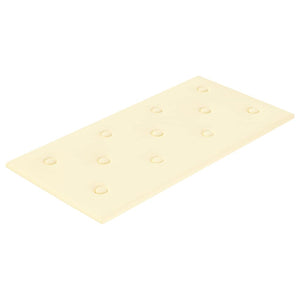 Πάνελ Τοίχου 12 τεμ. Κρεμ 60 x 30 εκ. 2,16 μ² Συνθετικό Δέρμα