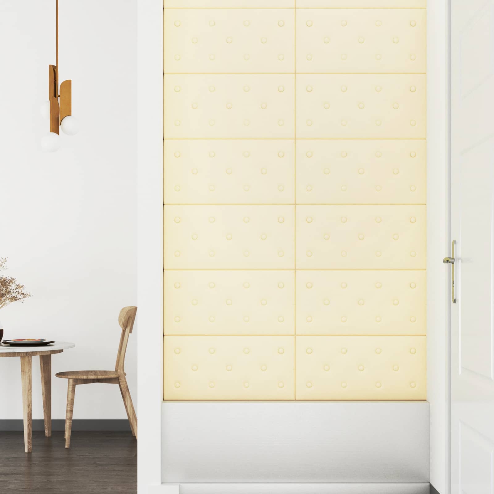 Κεφαλάρι Τοίχου 12 pcs Κρεμ 60 x 30 cm Τεχνητό Δέρμα - Pakobazaar