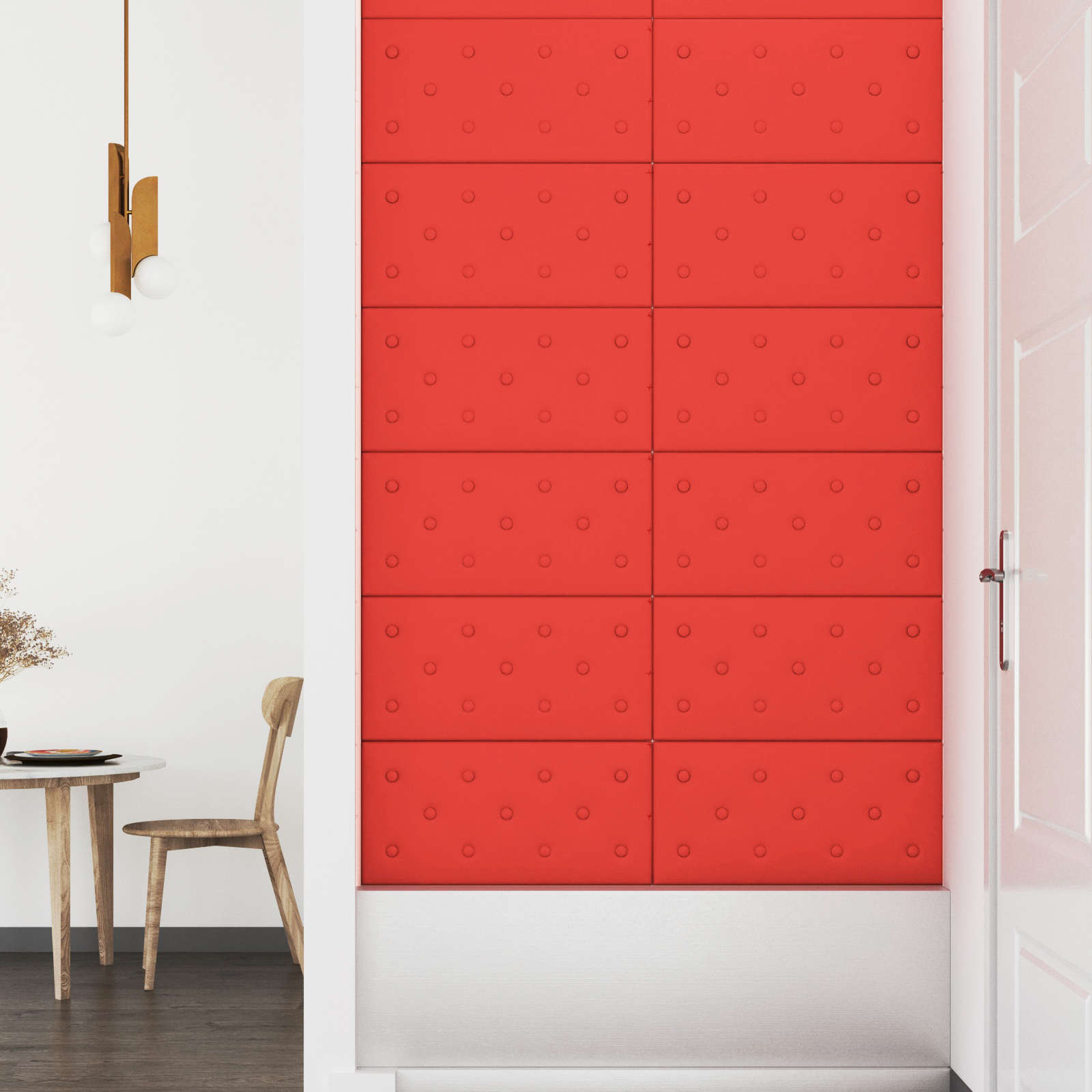 Κεφαλάρι Τοίχου 12 pcs Κόκκινο 60 x 30 cm Τεχνητό Δέρμα - Pakobazaar