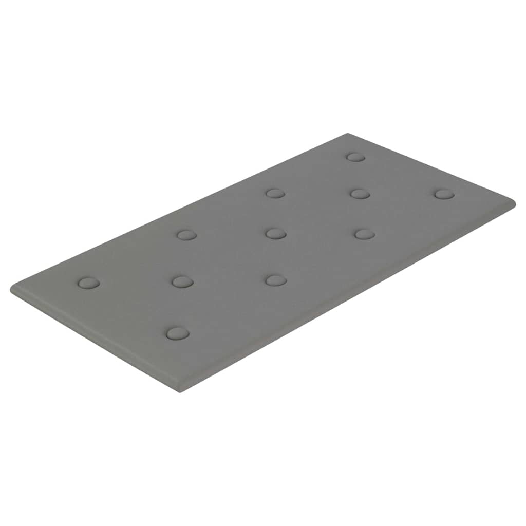 Πάνελ Τοίχου 12 τεμ. Γκρι 60 x 30 εκ. 2,16 μ² Συνθετικό Δέρμα