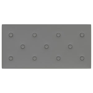 Πάνελ Τοίχου 12 τεμ. Γκρι 60 x 30 εκ. 2,16 μ² Συνθετικό Δέρμα