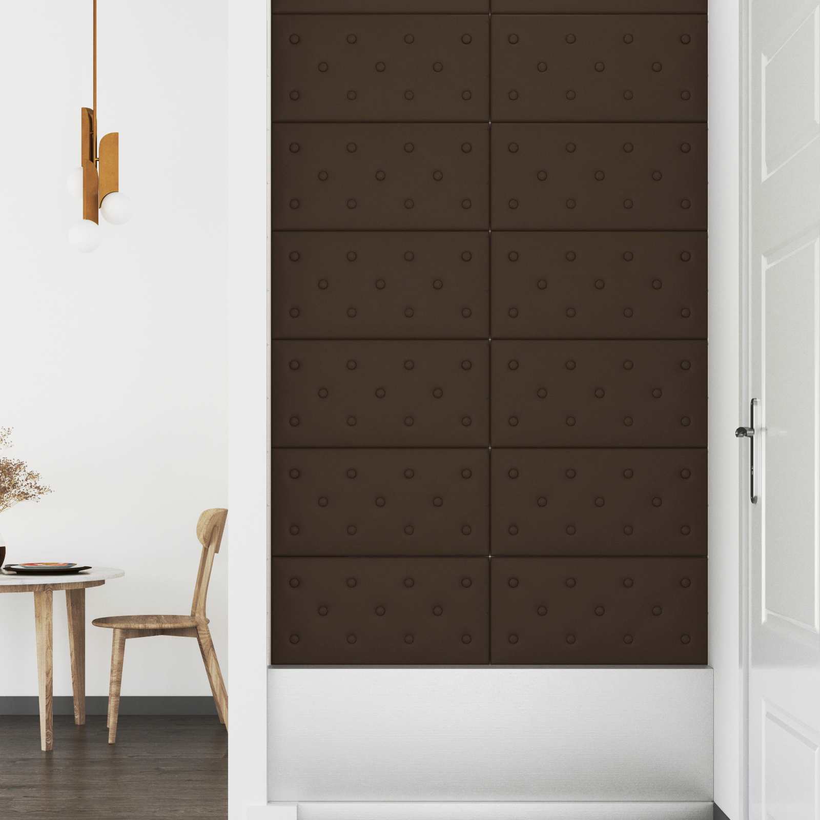 Κεφαλάρι Τοίχου 12 pcs Καφέ 60 x 30 cm Τεχνητό Δέρμα - Pakobazaar
