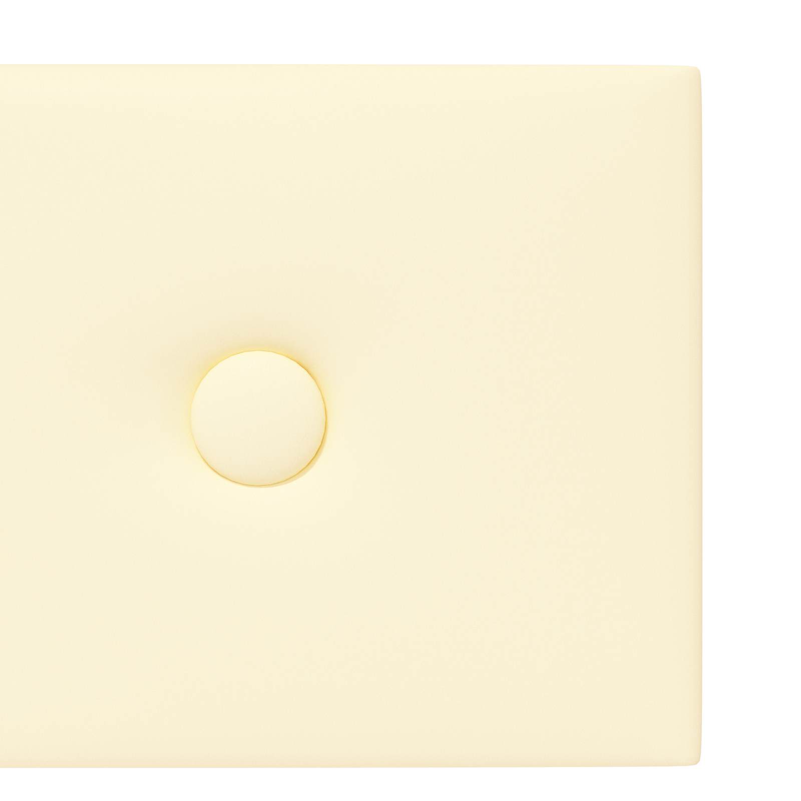 Κεφαλάρι Τοίχου 12 pcs Κρεμ 90 x 15 cm Τεχνητό Δέρμα - Pakobazaar
