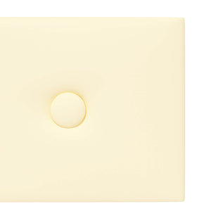 Κεφαλάρι Τοίχου 12 pcs Κρεμ 90 x 15 cm Τεχνητό Δέρμα - Pakobazaar