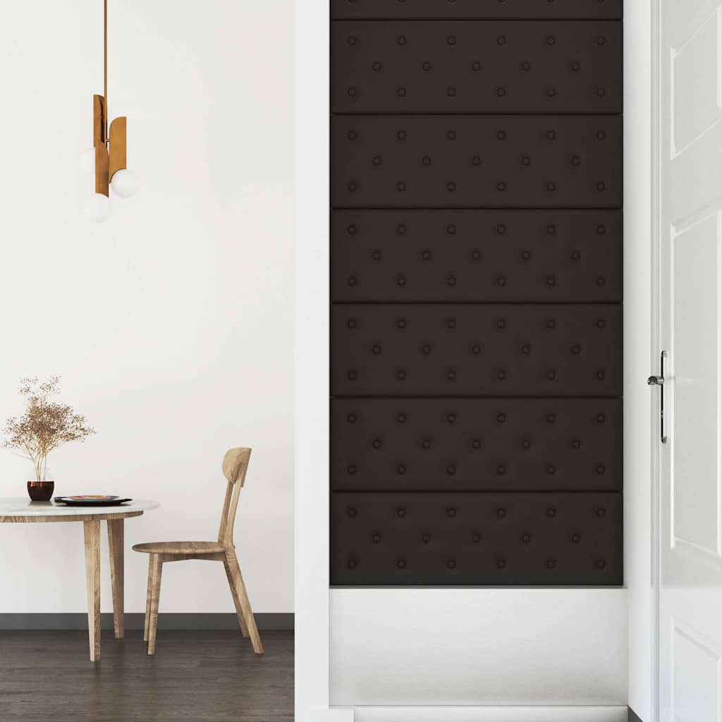 Πάνελ Τοίχου 12 τεμ. Μαύρα 90 x 30 εκ. 3,24 μ² Συνθετικό Δέρμα