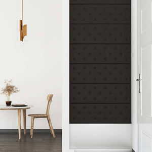 Πάνελ Τοίχου 12 τεμ. Μαύρα 90 x 30 εκ. 3,24 μ² Συνθετικό Δέρμα