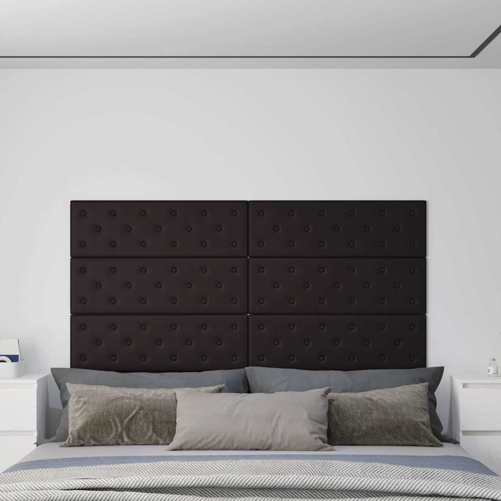 Πάνελ Τοίχου 12 τεμ. Μαύρα 90 x 30 εκ. 3,24 μ² Συνθετικό Δέρμα