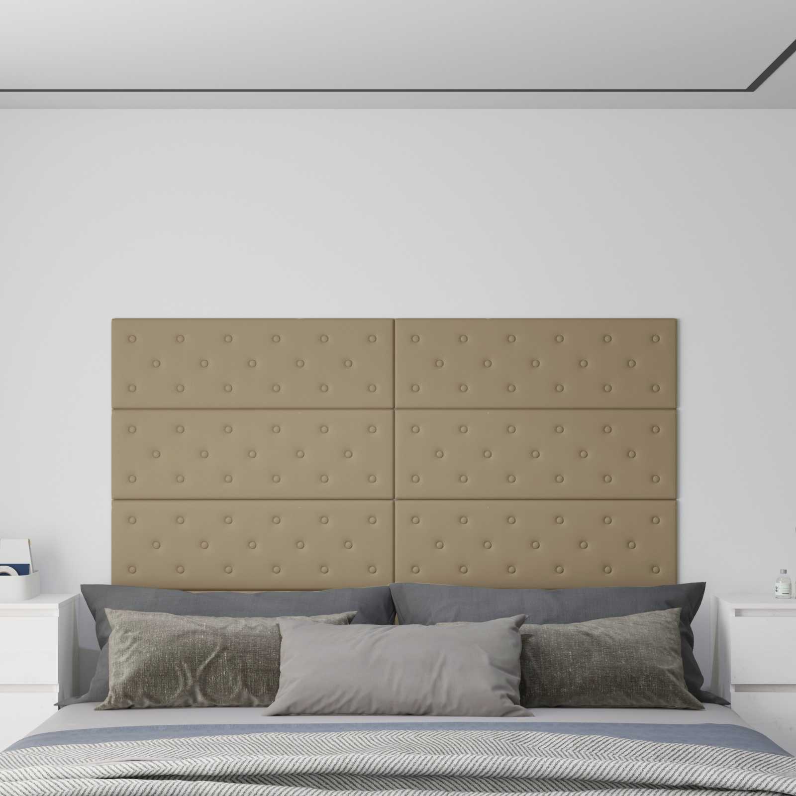 Κεφαλάρι Τοίχου 12 pcs Καπουτσίνο 90 x 30 cm Τεχνητό Δέρμα - Pakobazaar