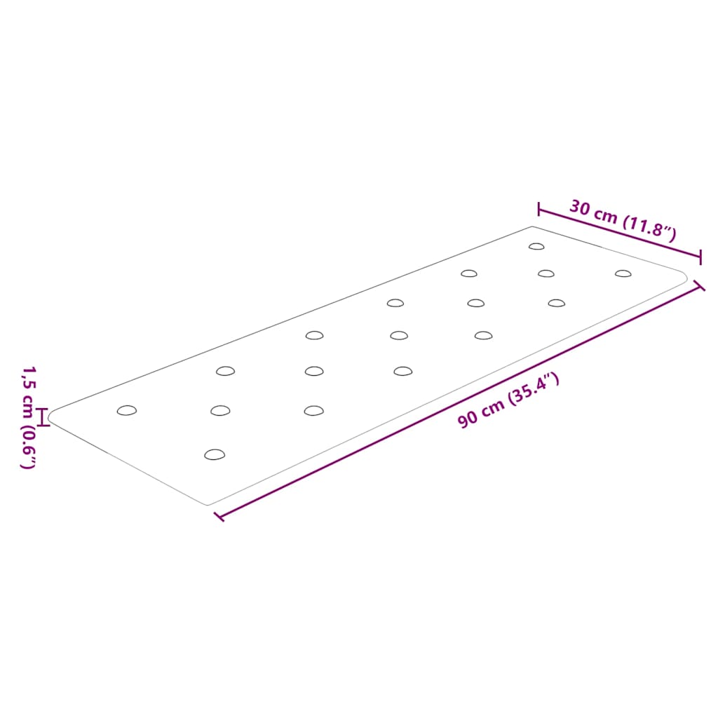 Πάνελ Τοίχου 12 τεμ. Μπορντό 90 x 30 εκ. 3,24 μ² Συνθ. Δέρμα - Pakobazaar