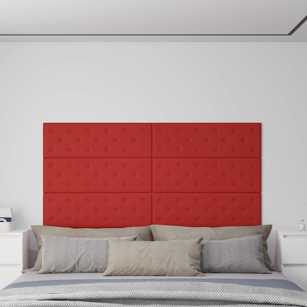 Πάνελ Τοίχου 12 τεμ. Μπορντό 90 x 30 εκ. 3,24 μ² Συνθ. Δέρμα - Pakobazaar