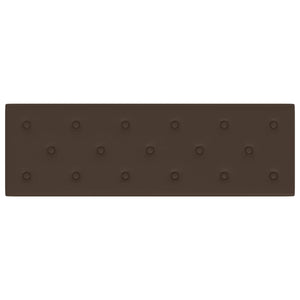 Κεφαλάρι Τοίχου 12 pcs Καφέ 90 x 30 cm Τεχνητό Δέρμα - Pakobazaar