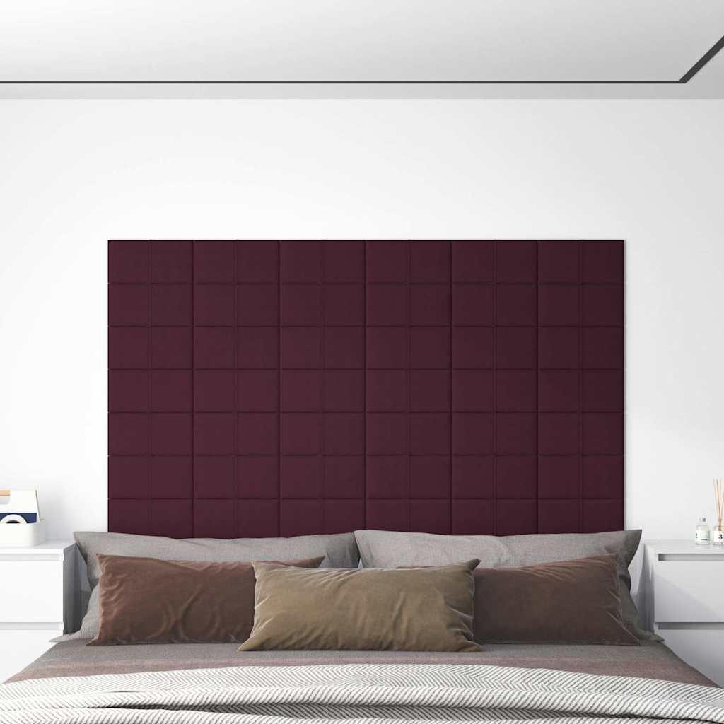 Πάνελ Τοίχου 12 τεμ. Μοβ 30 x 15 εκ. 0,54 μ² Υφασμάτινα - Pakobazaar