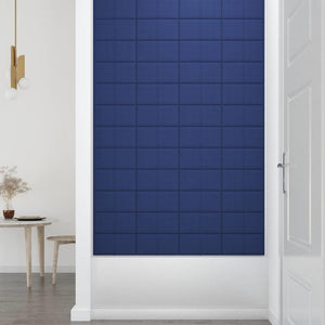 Πάνελ Τοίχου 12 τεμ. Μπλε 30 x 15 εκ. 0,54 μ² Υφασμάτινα