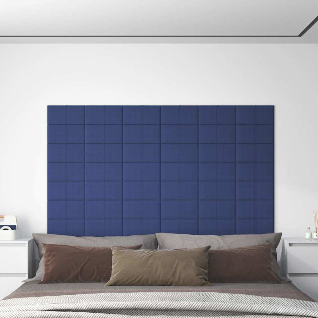 Πάνελ Τοίχου 12 τεμ. Μπλε 30 x 15 εκ. 0,54 μ² Υφασμάτινα