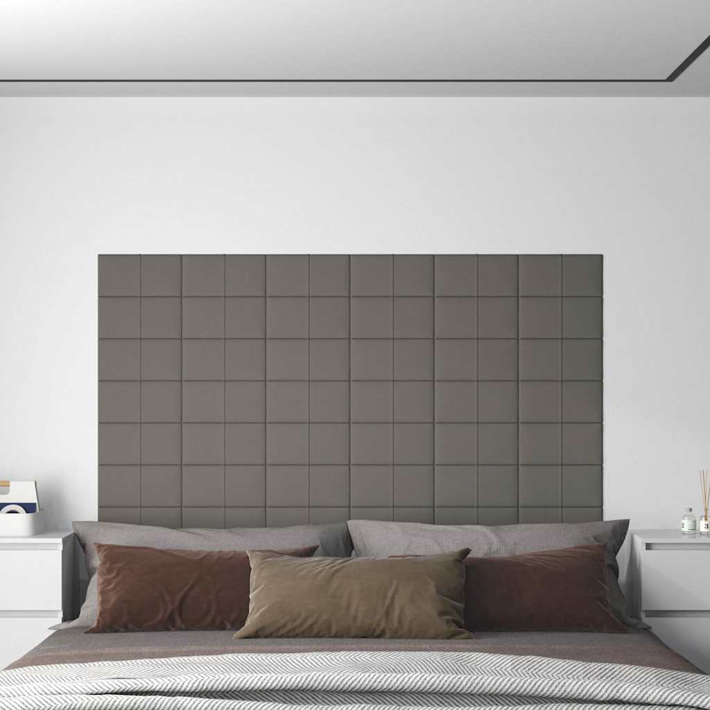 Πάνελ Τοίχου 12 τεμ. Ανοιχτό Γκρι 30x15 εκ. 0,54 μ² Βελούδινα - Pakobazaar
