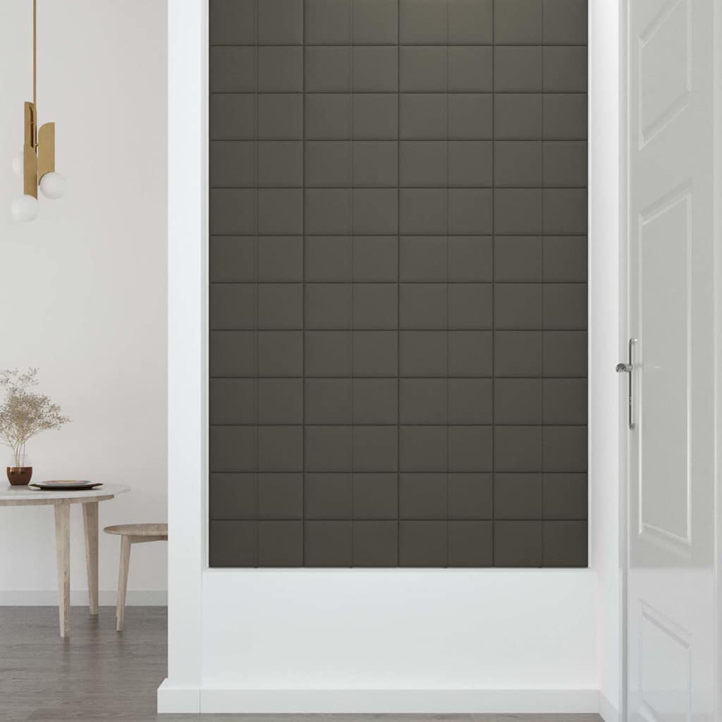 Πάνελ Τοίχου 12 τεμ. Σκούρο γκρι 30x15 εκ. 0,54 μ² Βελούδινα - Pakobazaar