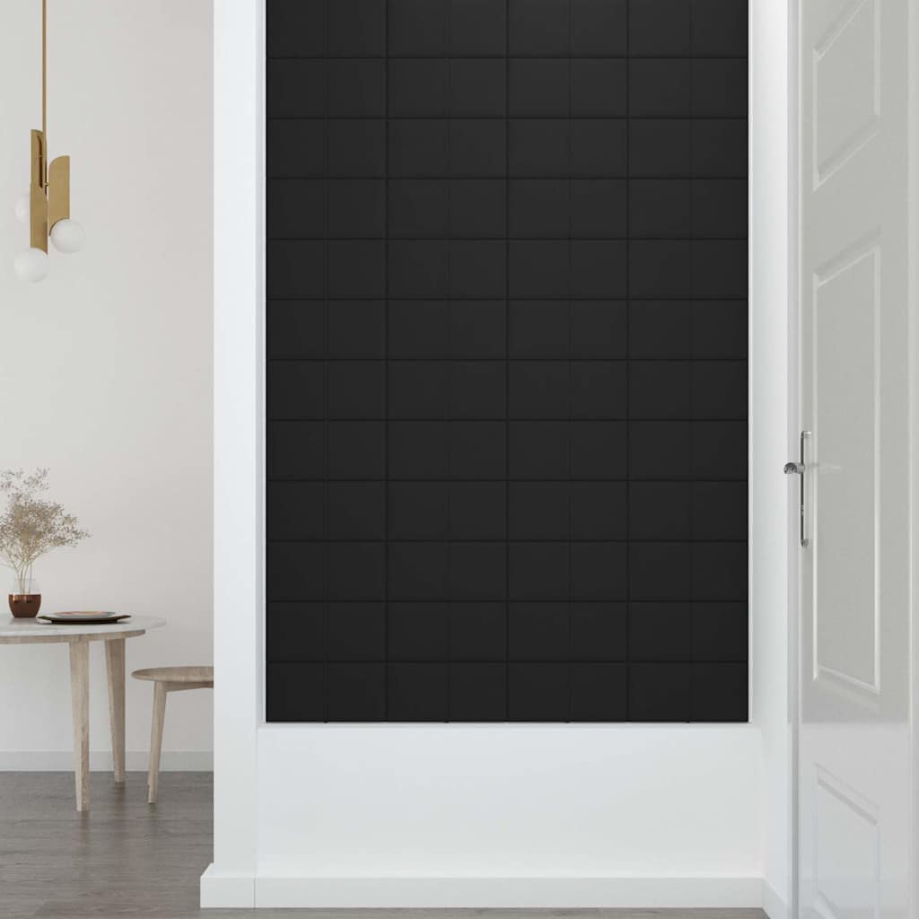 Πάνελ Τοίχου 12 τεμ. Μαύρο 30 x 15 εκ. 0,54 μ² Βελούδινα