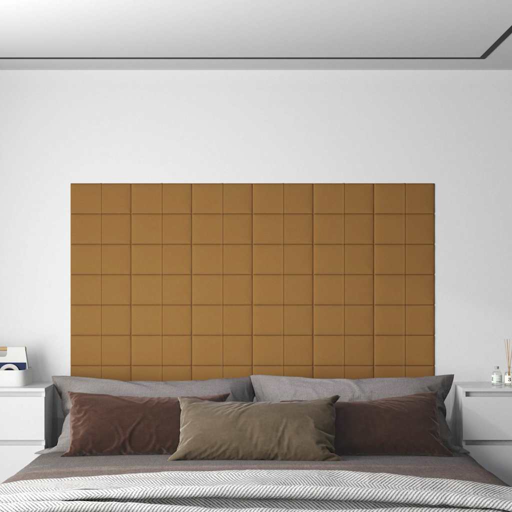 Πάνελ Τοίχου 12 τεμ. Καφέ 30 x 15 εκ. 0,54 μ² Βελούδινα - Pakobazaar