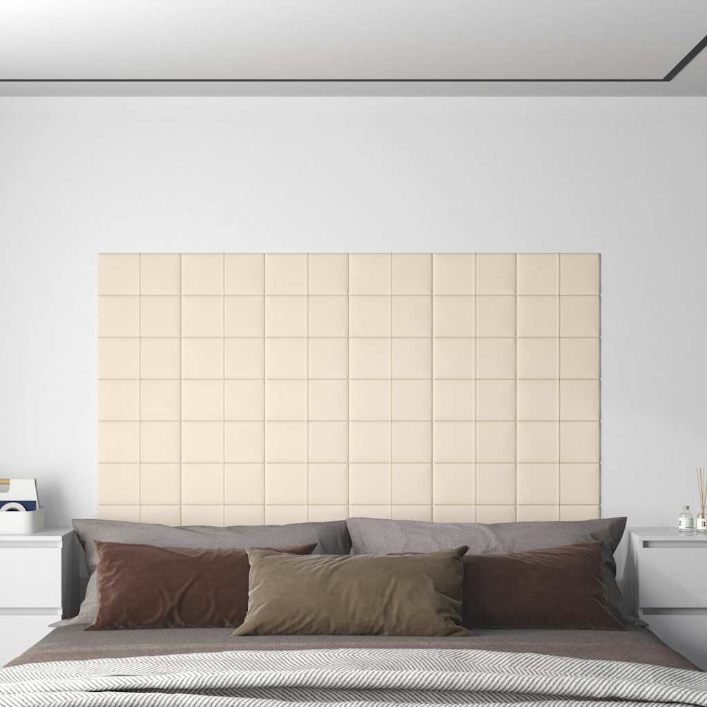 Πάνελ Τοίχου 12 τεμ. Λευκό 30 x 15 εκ. 0,54 μ² Βελούδινα