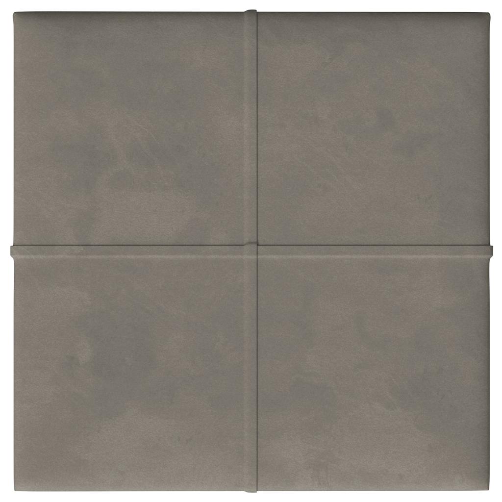 Πάνελ Τοίχου 12 τεμ. Ανοιχτό Γκρι 30x30 εκ. 1,08 μ² Βελούδο