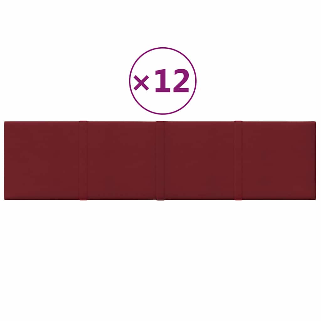 Πάνελ Τοίχου 12 τεμ. Μπορντό 60x15 εκ. 1,08 μ² πολυεστέρα