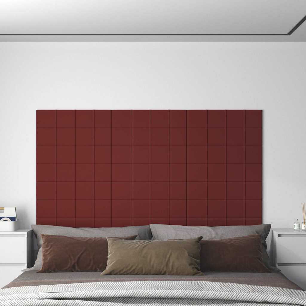 Πάνελ Τοίχου 12 τεμ. Μπορντό 60x15 εκ. 1,08 μ² πολυεστέρα