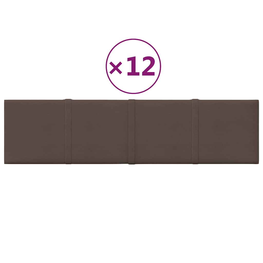Πάνελ Τοίχου 12 τεμ. Taupe 60 x 15 εκ. 1,08 μ² Υφασμάτινα - Pakobazaar