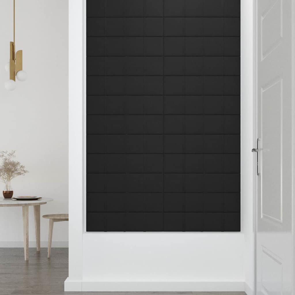 Πάνελ Τοίχου 12 τεμ. Μαύρα 60x15 εκ. 1,08 μ² Υφασμάτινα