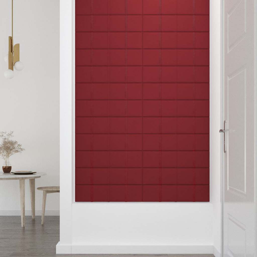 Πάνελ Τοίχου 12 τεμ. Μπορντό 60x15 εκ. 1,08 μ² Βελούδινα