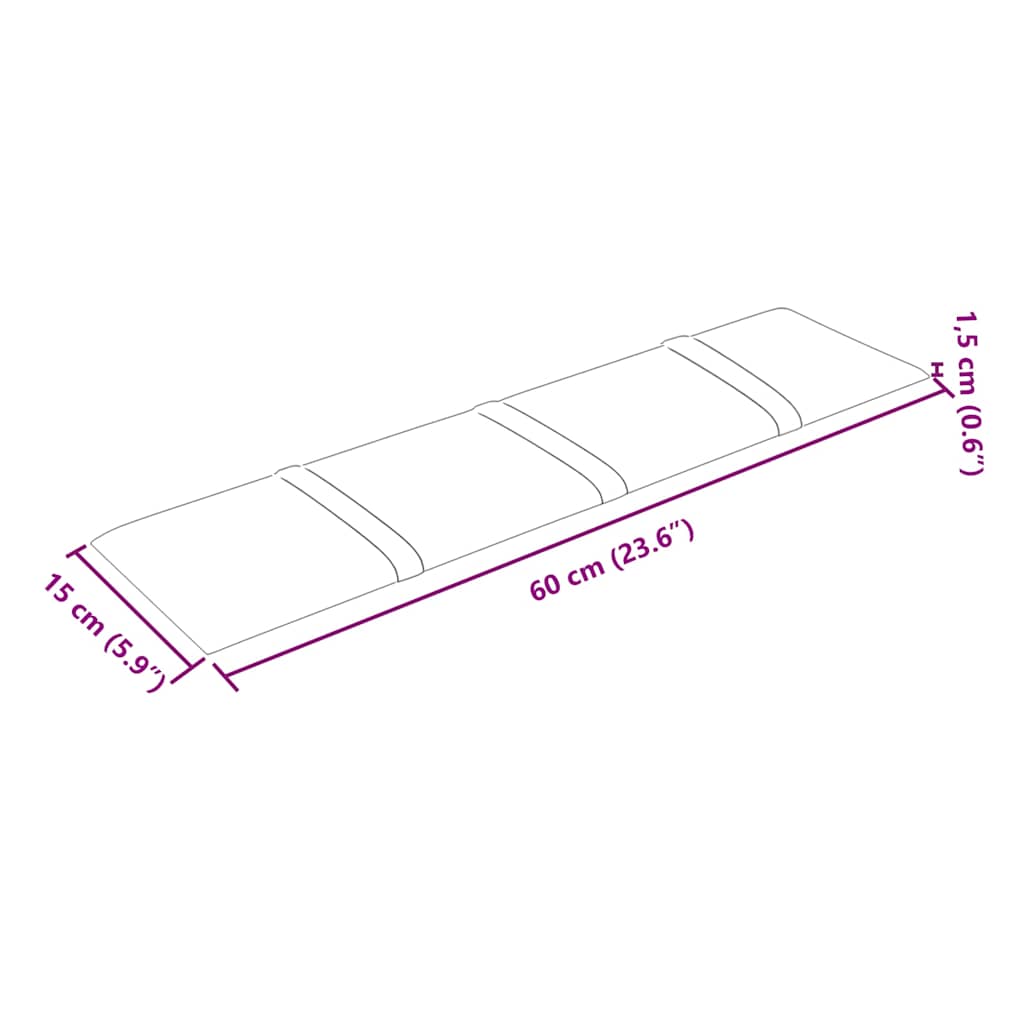 Πάνελ Τοίχου 12 τεμ. Μπορντό 60x15 εκ. 1,08 μ² Βελούδινα
