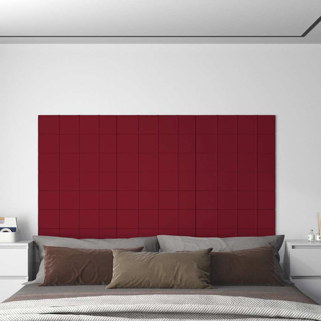 Πάνελ Τοίχου 12 τεμ. Μπορντό 60x15 εκ. 1,08 μ² Βελούδινα