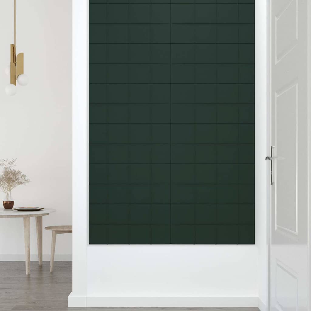 Πάνελ Τοίχου 12 τεμ. Σκούρο Πράσινο 60x30 εκ 2,16 μ² Υφασμάτινα - Pakobazaar