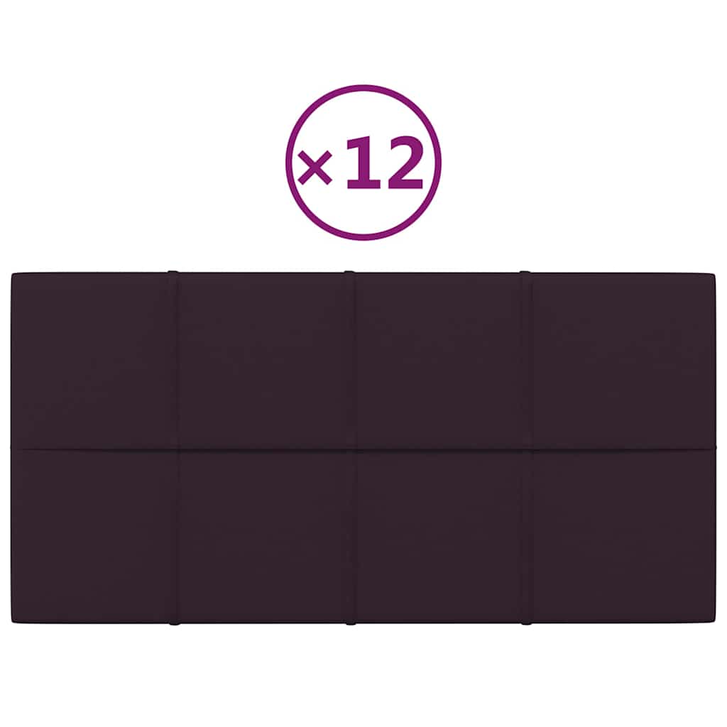 Πάνελ Τοίχου 12 τεμ. Μωβ 60 x 30 εκ. 2,16 μ² Υφασμάτινα - Pakobazaar