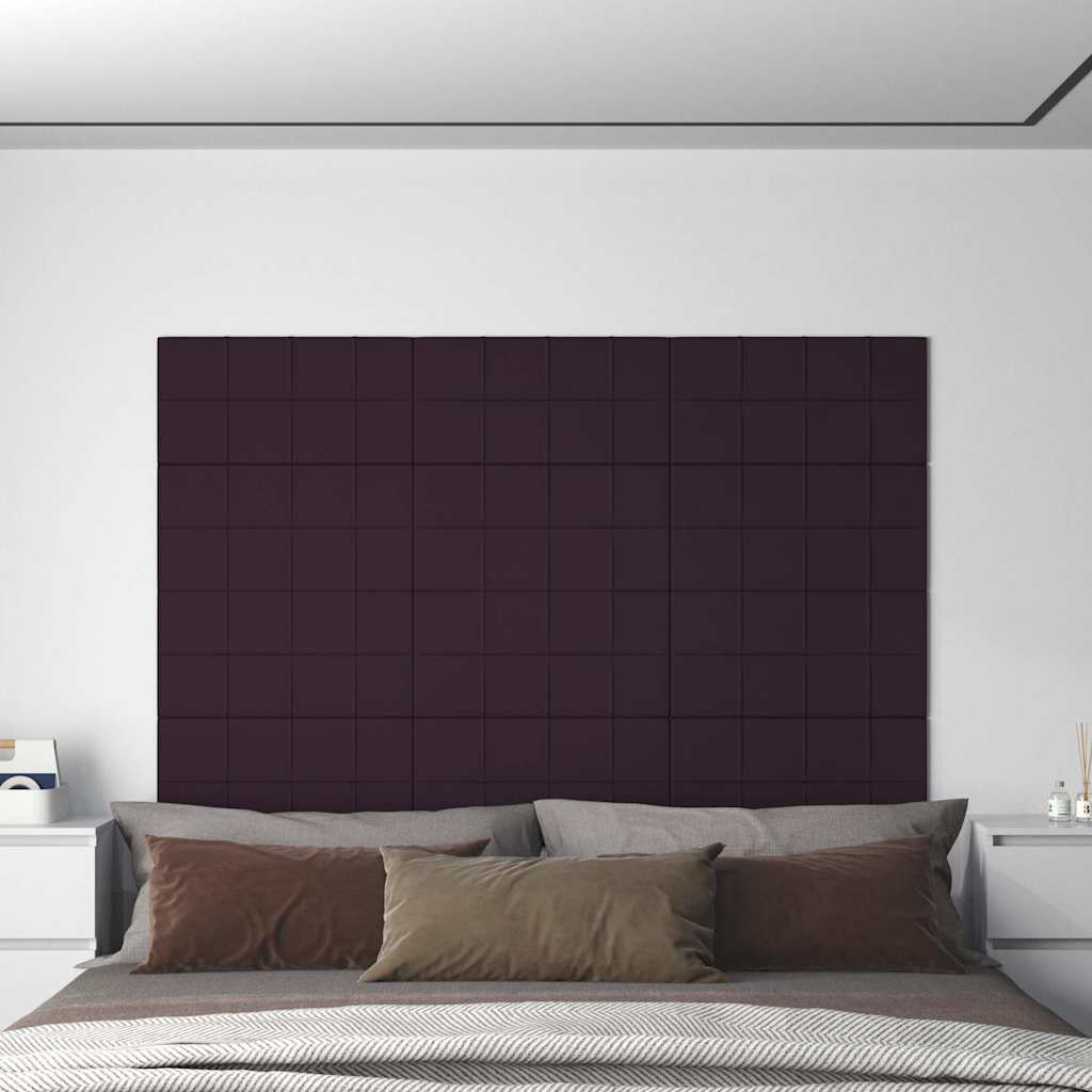 Πάνελ Τοίχου 12 τεμ. Μωβ 60 x 30 εκ. 2,16 μ² Υφασμάτινα - Pakobazaar