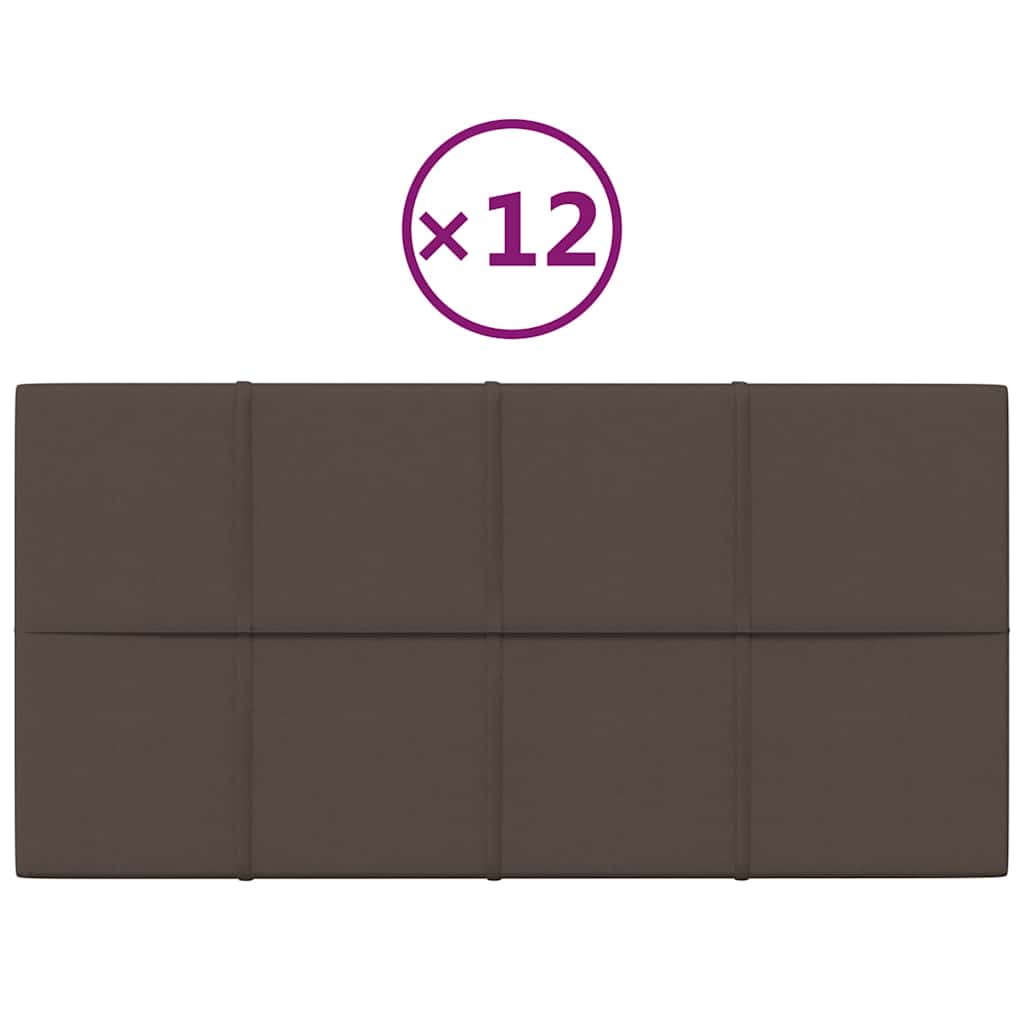 Πάνελ Τοίχου 12 τεμ. Taupe 60x30 εκ. 2,16 μ² Υφασμάτινα