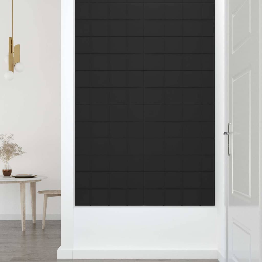Πάνελ Τοίχου 12 τεμ. Μαύρος 60 x 30 εκ. 2,16 μ² Υφασμάτινα - Pakobazaar