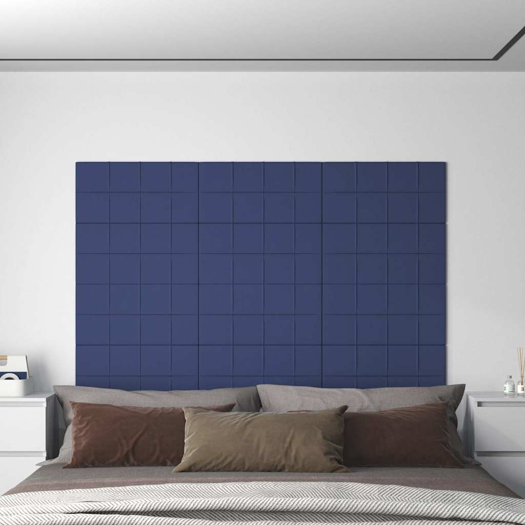 Πάνελ Τοίχου 12 τεμ. Μπλε 60 x 30 εκ. 2,16 μ² Υφασμάτινα - Pakobazaar