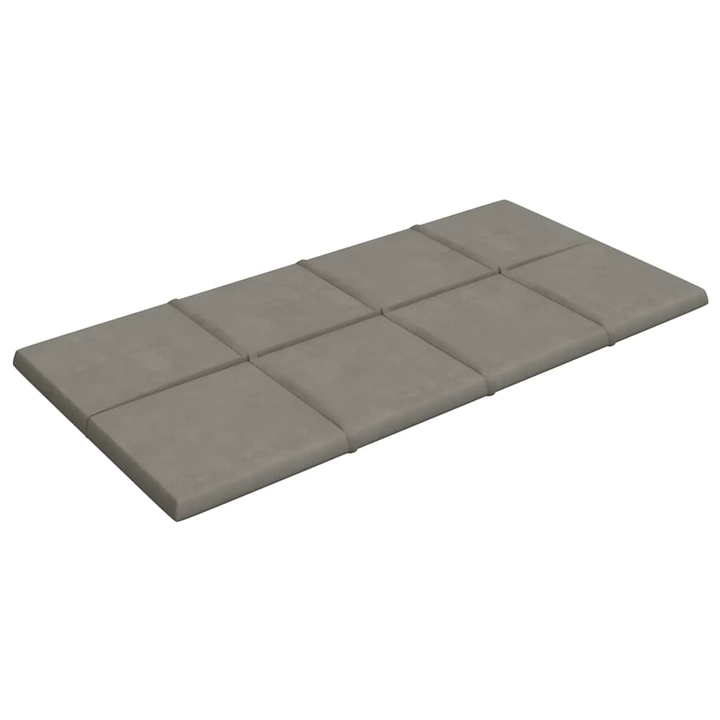 Πάνελ Τοίχου 12 τεμ. Ανοιχτό Γκρι 60x30 εκ. 2,16 μ² Βελούδο - Pakobazaar