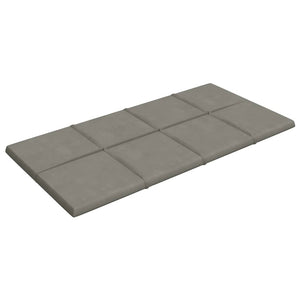 Πάνελ Τοίχου 12 τεμ. Ανοιχτό Γκρι 60x30 εκ. 2,16 μ² Βελούδο - Pakobazaar