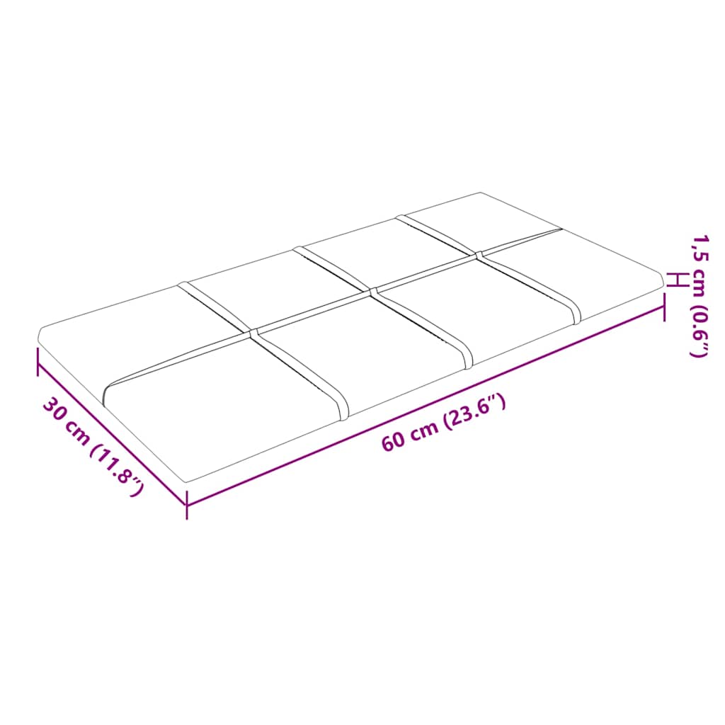 Πάνελ Τοίχου 12 τεμ. Ανοιχτό Γκρι 60x30 εκ. 2,16 μ² Βελούδο - Pakobazaar