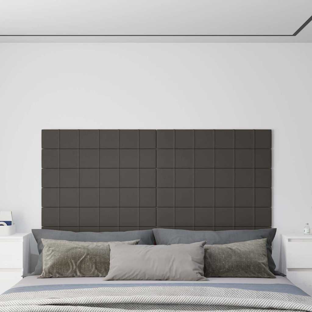 Πάνελ Τοίχου 12 τεμ. Σκούρο γκρι 90 x 15 εκ. 1,62 μ² Βελούδινα - Pakobazaar