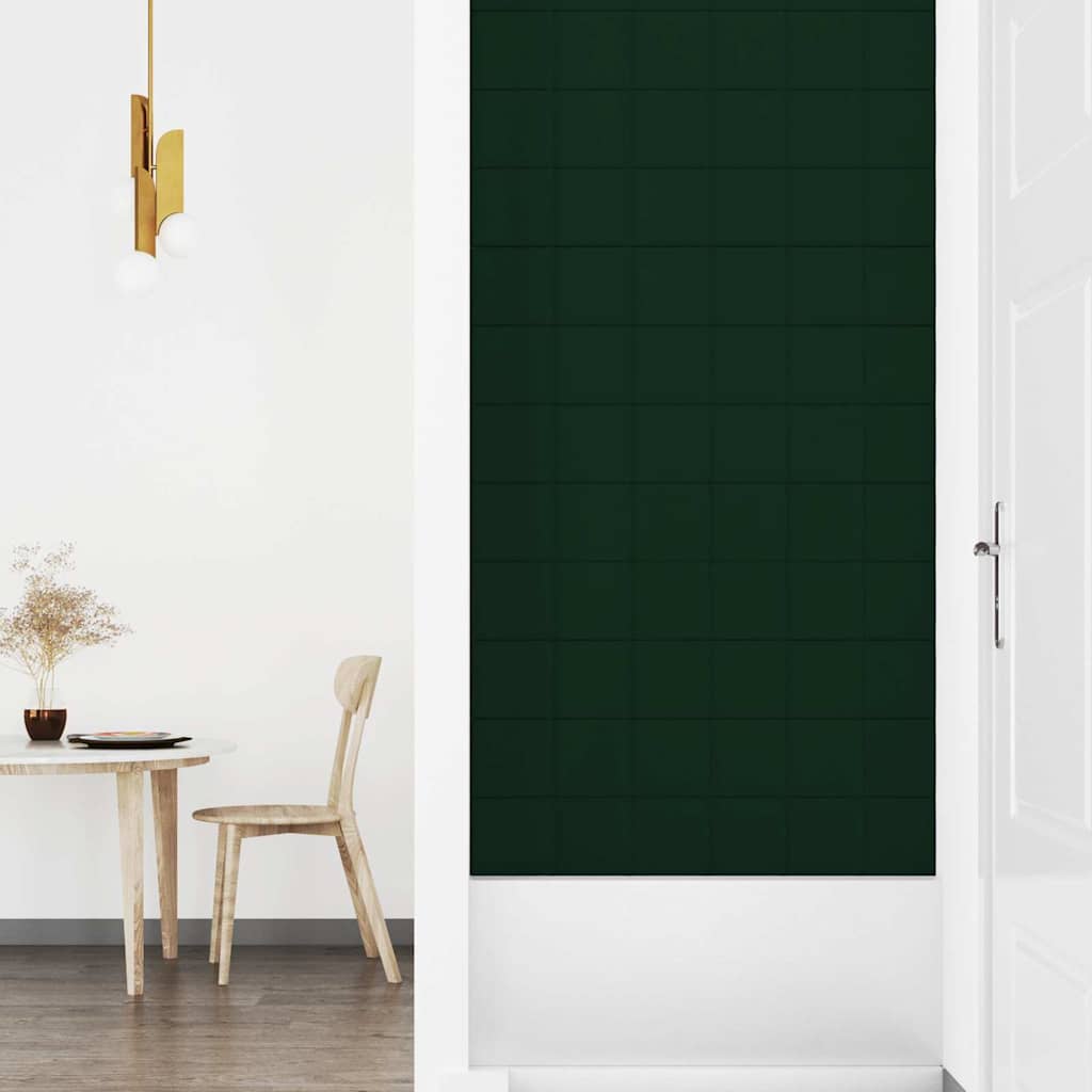 Πάνελ Τοίχου 12 τεμ. Σκούρο πράσινο 90x15 εκ. 1,62 μ² Βελούδινα - Pakobazaar