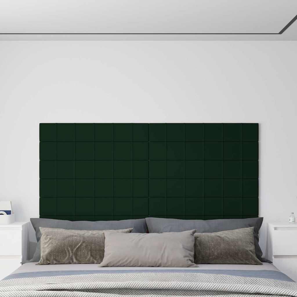 Πάνελ Τοίχου 12 τεμ. Σκούρο πράσινο 90x15 εκ. 1,62 μ² Βελούδινα - Pakobazaar